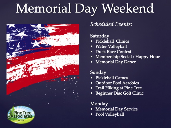 Memorial Day 2019 schedule of events.