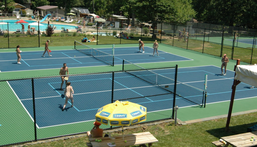 The pickleball and tennis courts at Pine Tree.