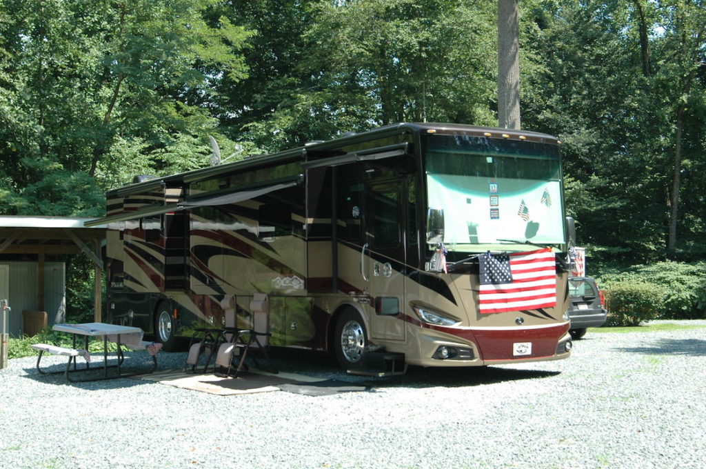 Recreational vehicle visiting Pine Tree.