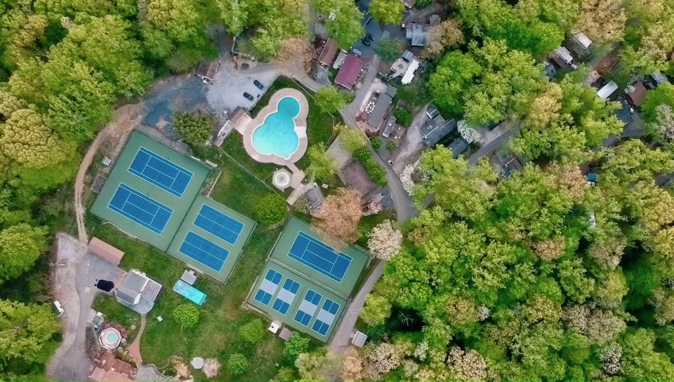 Aerial view of Pine Tree Associates.