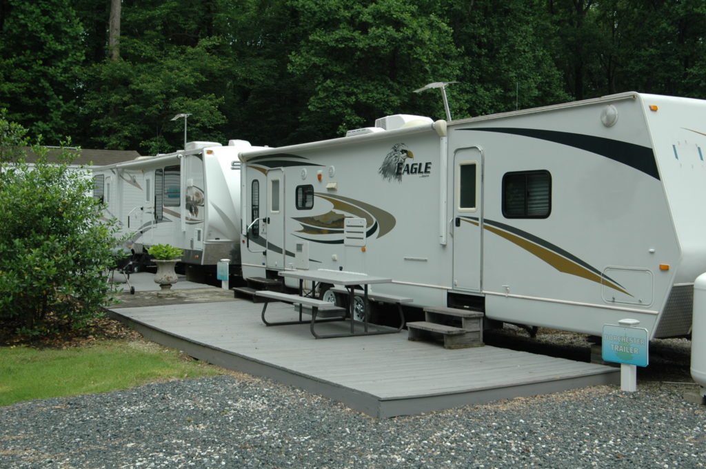 Dorchester rental trailer at Pine Tree Associates