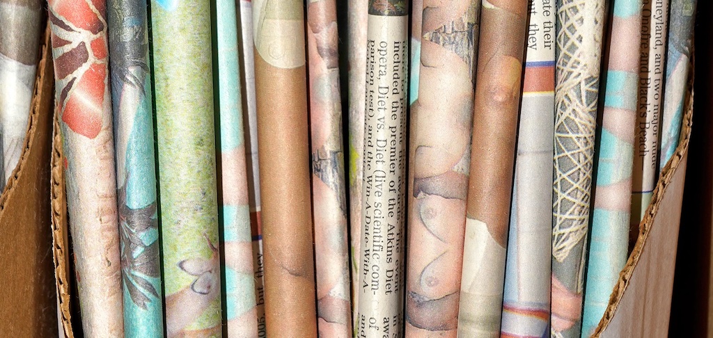 Nudist magazine spines at the ANRL.