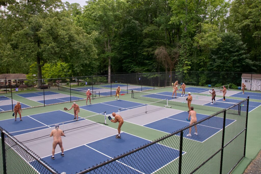 Pickleball at Pine Tree Associates Nudist Club in Annapolis, MD