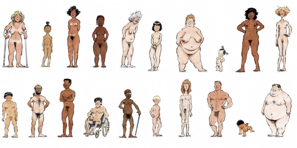 Graphic, we are all shapes and sizes